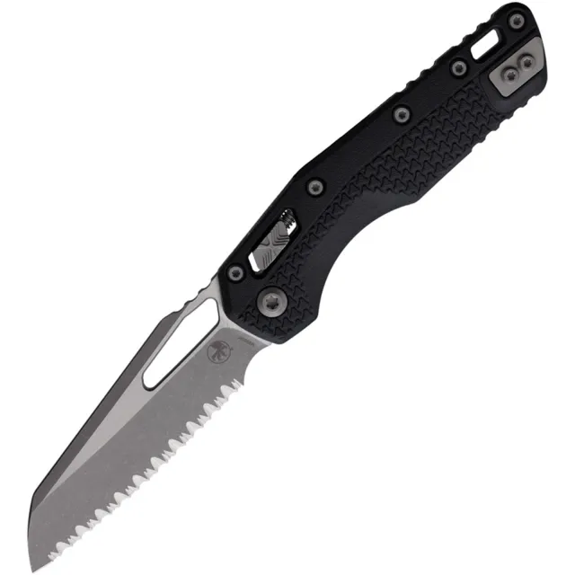 Microtech MSI 210T-12APPMBK 3.88 In Wharncliff Full Serrate Black Alu Handle