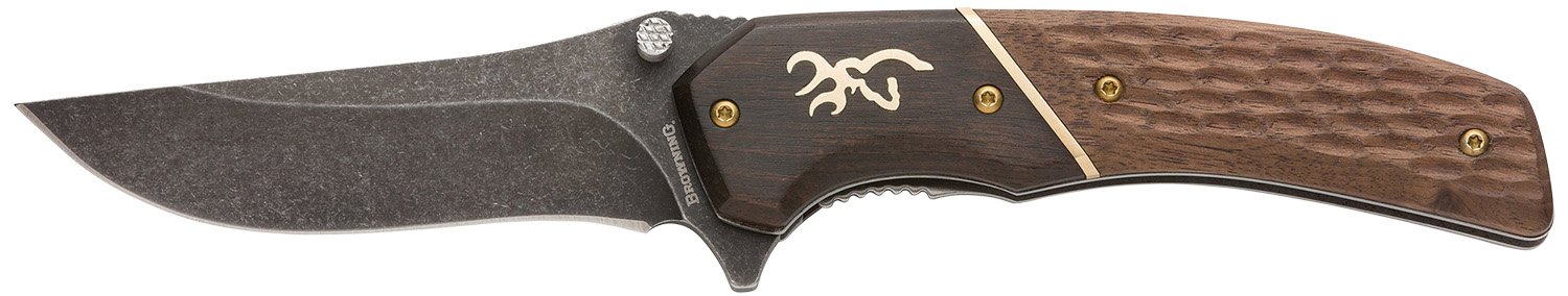 Browning Hunter 3220392 Folding Knife 3.50 in 440C SS Brown Walnut Handle - Browning - DROP POINT
