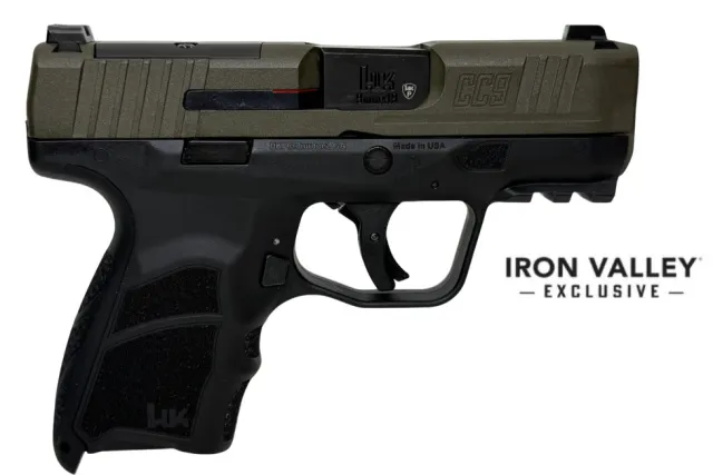 HK 81001399 9MMX19 CC9 Micro Comp 9mm 3.32" OR Grn/Blk 1-10/12rd IVS - Heckler & Koch - 9MMX19 for sale at TheGunDock