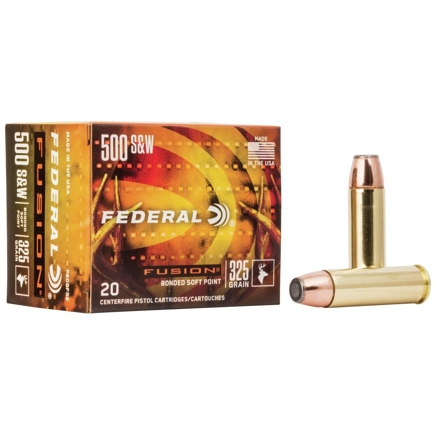 Federal F500FS2 Fusion Handgun 500 S&W Mag 325 gr Fusion Soft Point Ammo - Federal Premium Ammunition - FUSION SOFT POINT
