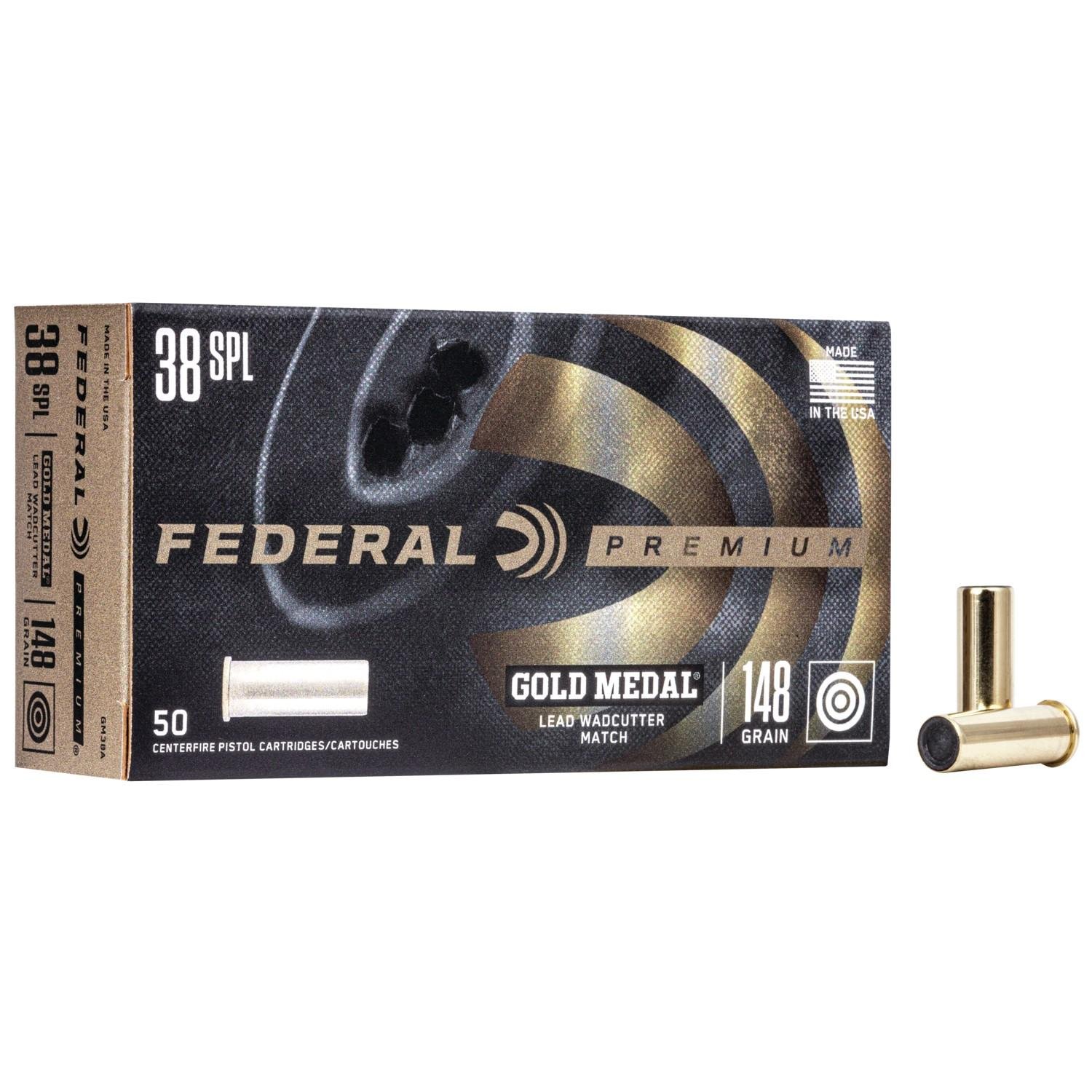 Federal GM38A 38 Special 148 Grain Lead Wadcutter 50 Rounds per Box - Federal Premium Ammunition - LEAD WADCUTTER
