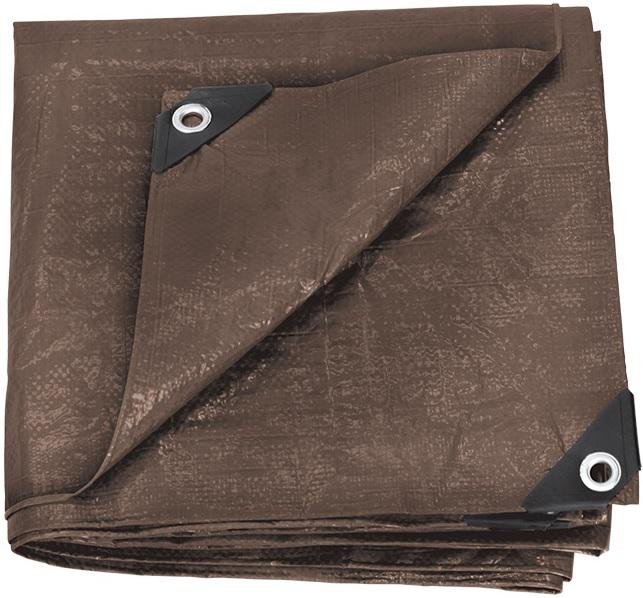 S/SPORT U-1216 12 x 16 Rip-Stop Poly Tarp Brown Std Duty Grommets 3-4 Ft
