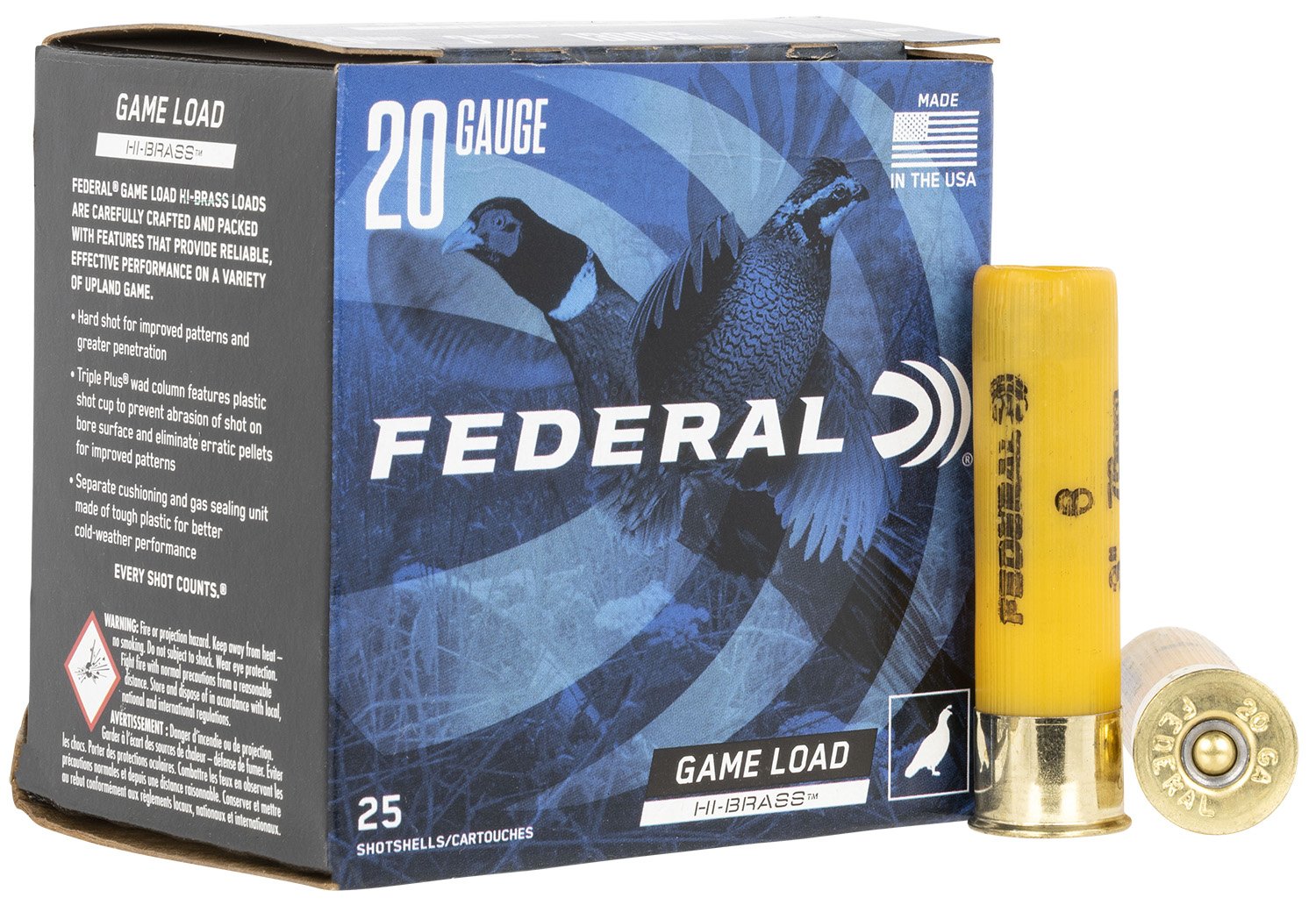 Federal H2586 Game-Shok 20Ga 3" 1-1/4oz #6 Shot 25rd Box - Federal Premium Ammunition - 20 Gauge