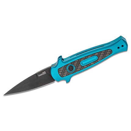 Kershaw 7125TEALBLK Launch 12 Mini-Stiletto 2.5" Teal Carbon Fiber