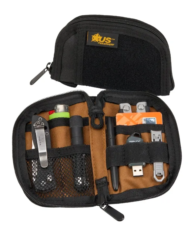 Buy US PeaceKeeper EDC Pocket Organizer 3.5"x6" 1000 Denier Nylon Black/Tan online
