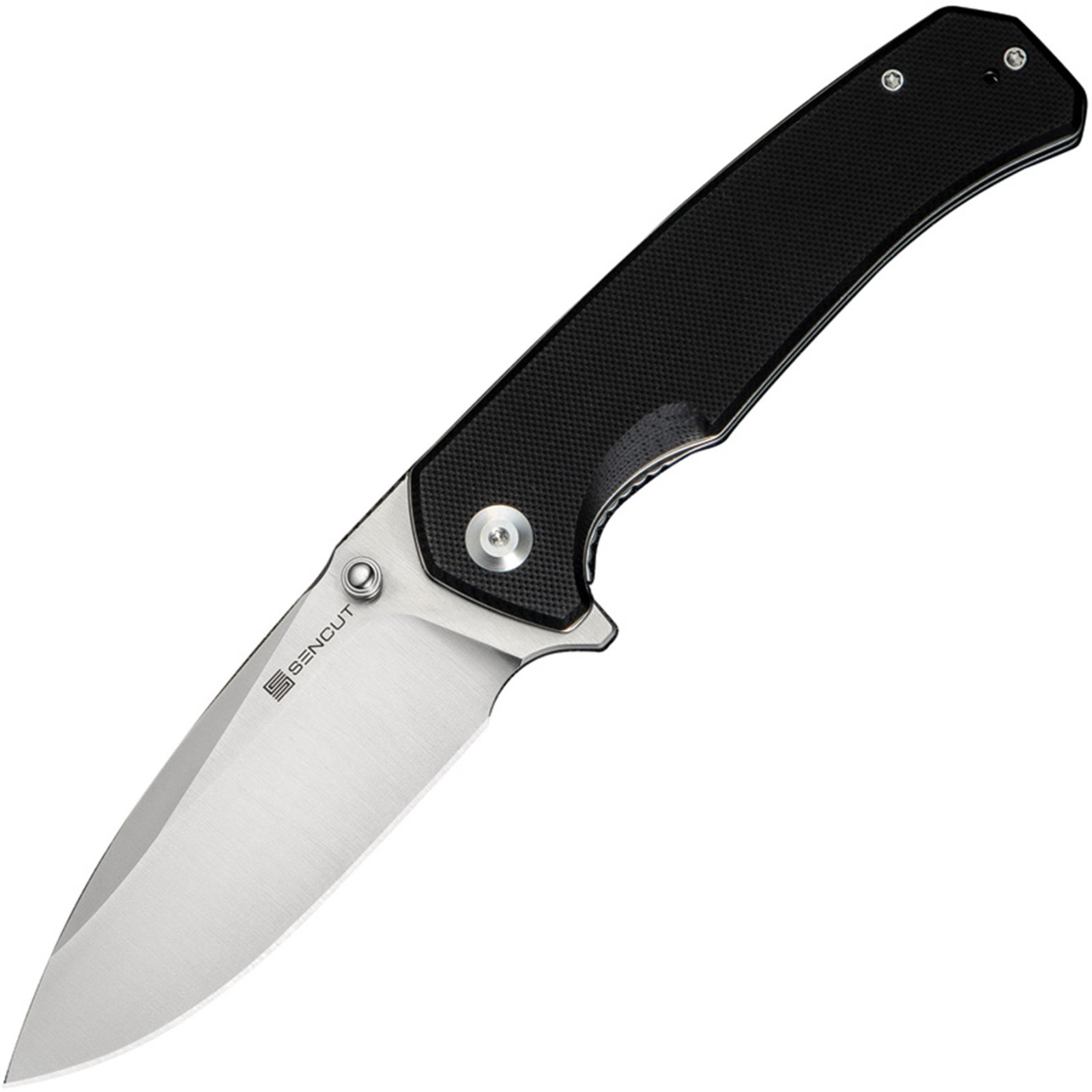 SENCUT SKARNAX 3.79" DRP/PLN/STN BLK G10 Black G10 Handle, Satin Finished 9Cr18MoV Blade, Liner Lock