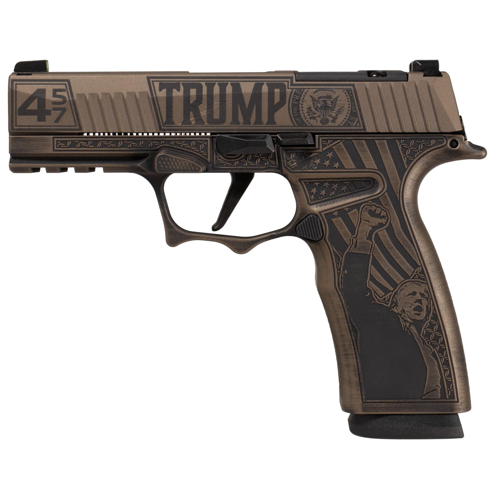 Sig Sauer P365 XMACRO TACOPS "Trump Fight" Handgun 9mm Luger 17rd Magazi...