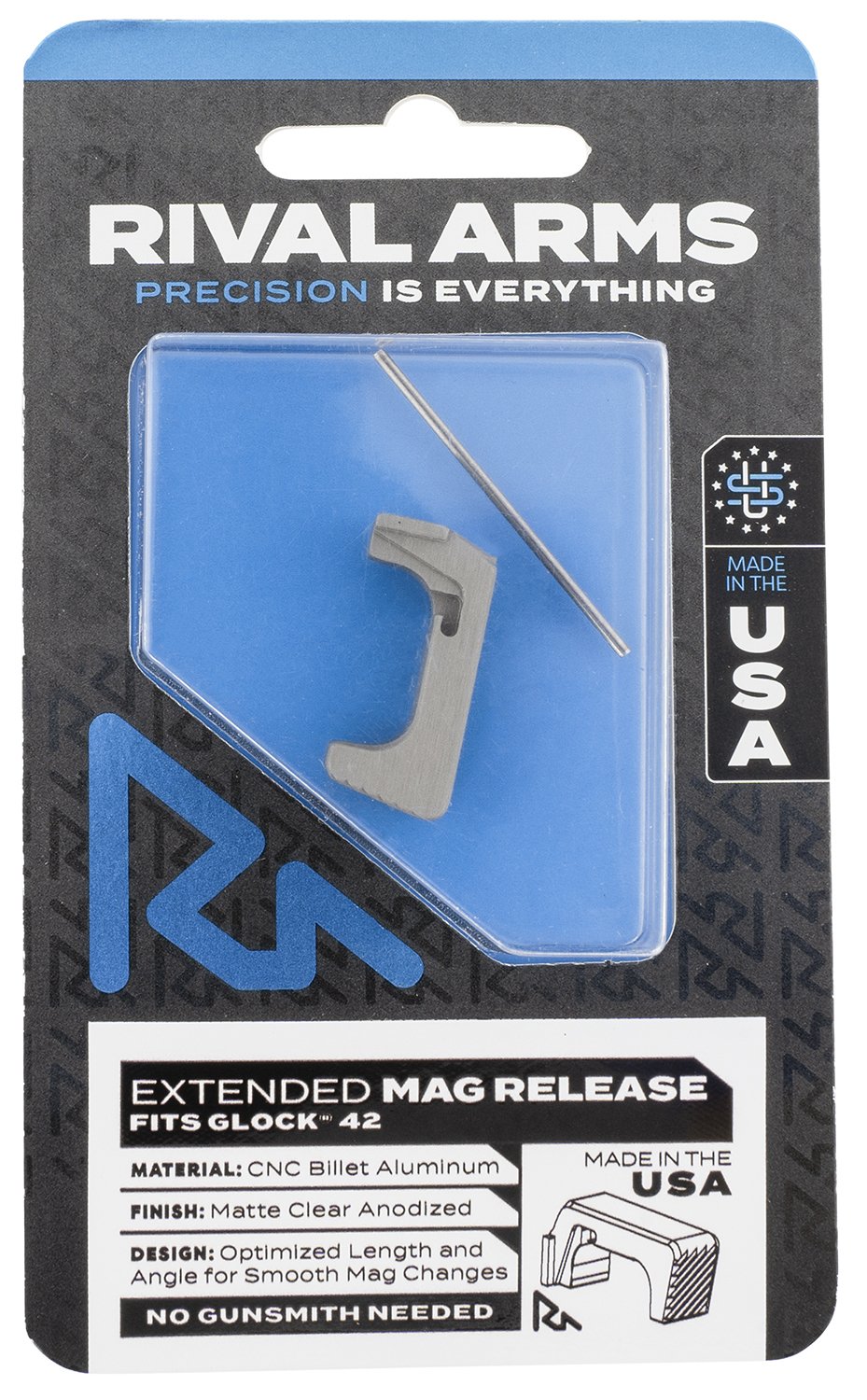 Rival Arms RA72S001D Extended Magazine Release Dark Gray Aluminum P320