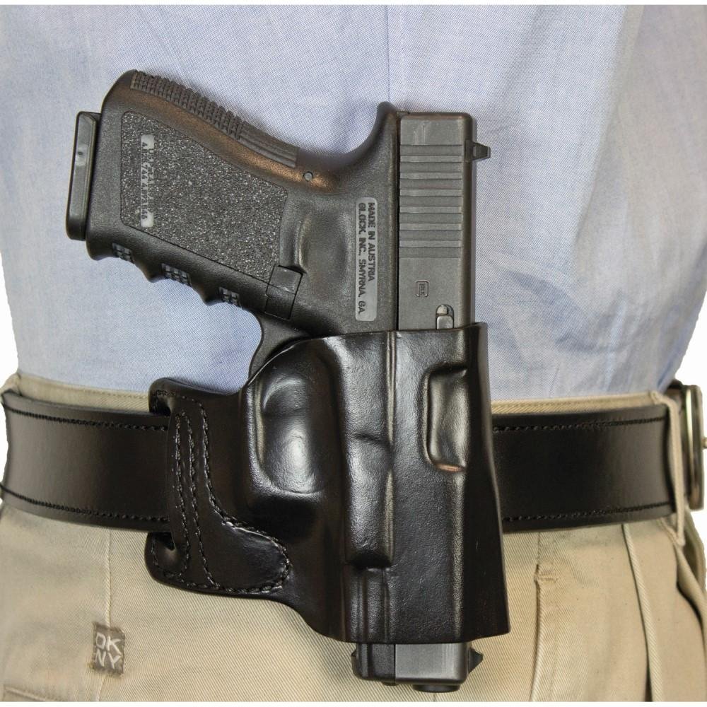 DeSantis 115BA8BZ0 E-GAT Slide Holster Glock 43 Black RH Leather - DeSantis