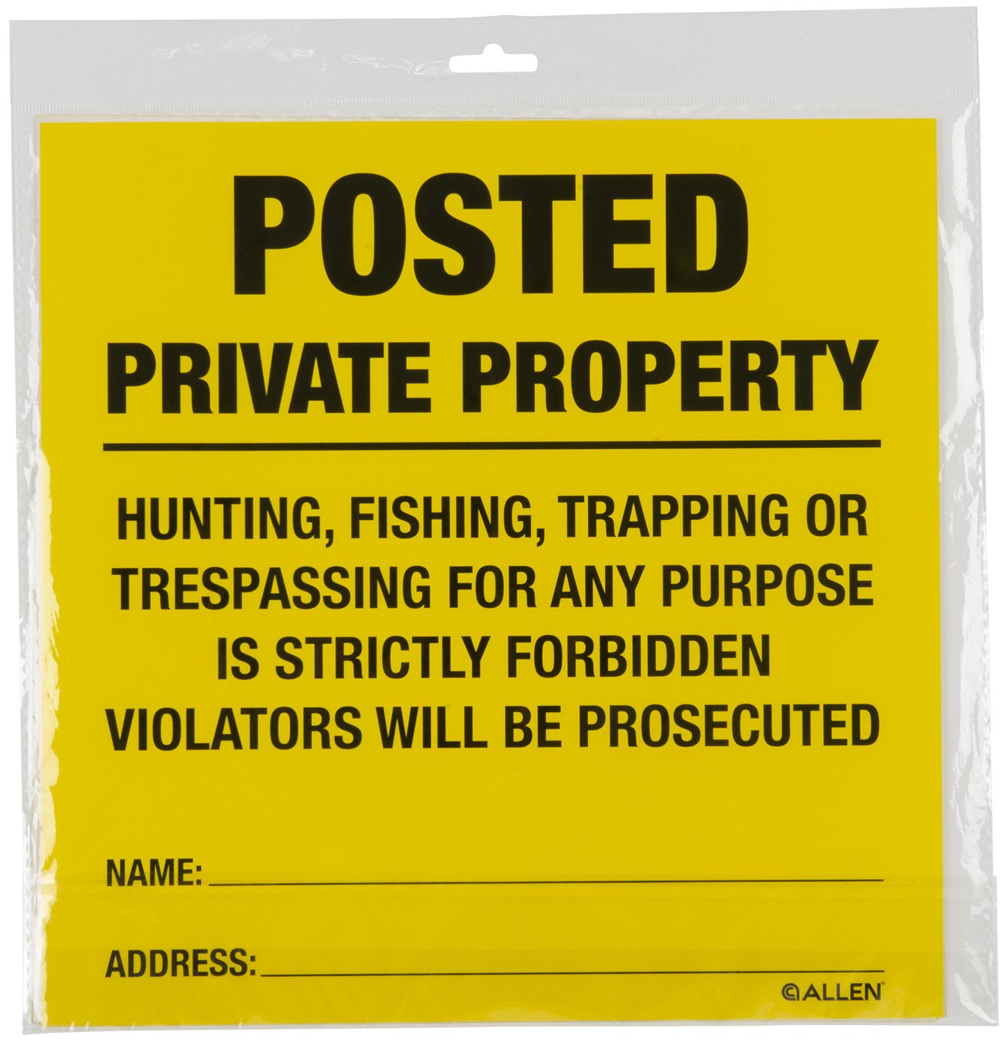 Allen Posted No Trespassing Yard Sign 12 x 12 12/ct - Allen Company