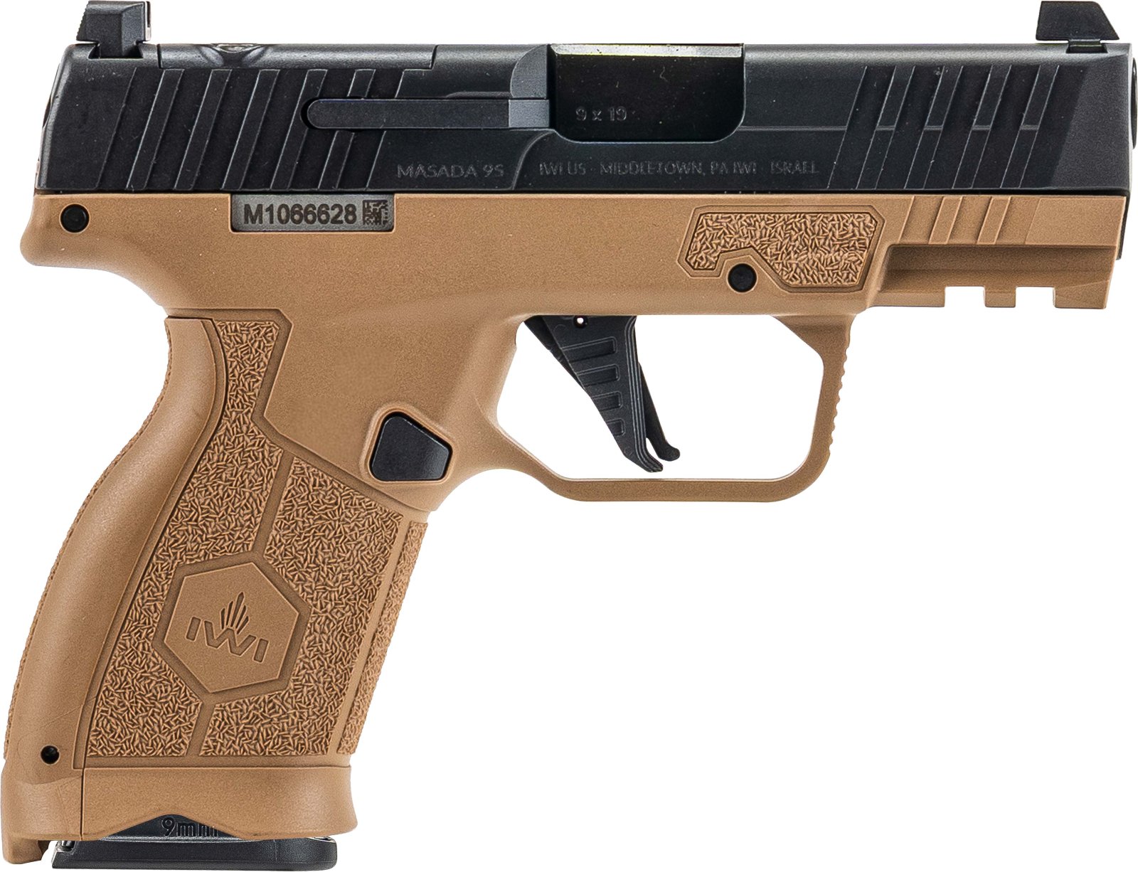IWI Masada Slim Elite Handgun 9mm Luger 10rd Magazines (2) 3.4 Barrel Coyote Brown
