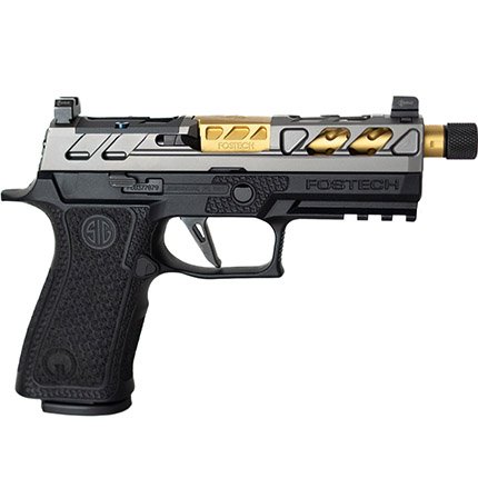 FosTech Drone Predator 9mm 3.9 in Black Gold Gray Capacity 15 Action Semi-A - Fostech - 9MM