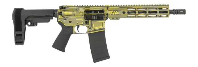 Shark Coast Tactical SCC07039BAZJ-P Anime-15 Bazooka Joe 5.56 NATO 30+1 10.50" Black Nitride Threaded Barrel, Aluminum Receiver w/Picatinny Rail, M-LOK Handguard, Polymer SB Tactical SBA3 Brace, Polym - SHARK - 5.56 NATO