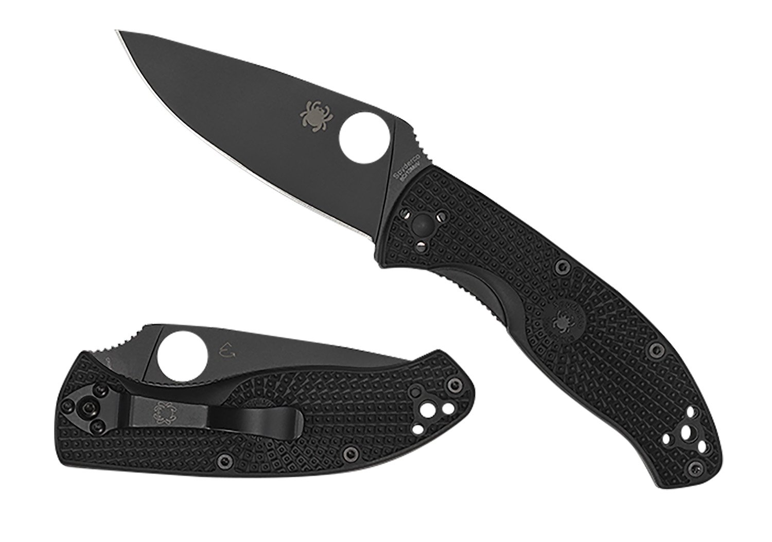 Spyderco C122PBBK Tenacious Black FRN Blade Pocket Knife - Spyderco