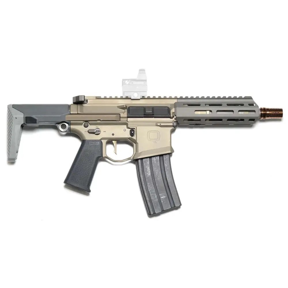 Honey Badger HB-300BLK-7IN 300 BLK 7" SBR, FDE, M-LOK, 2-Stage Trigger - Q LLC - 300 AAC Blackout