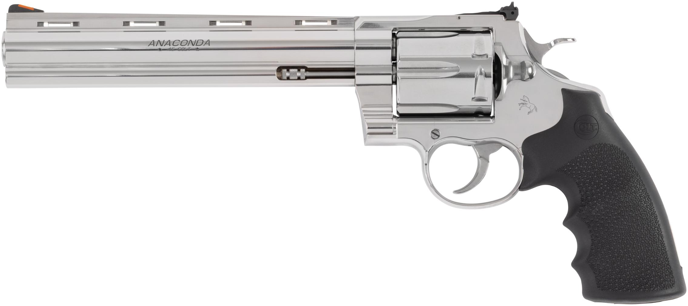 Colt Anaconda 44Mag 8" SS Hogue 6RD Blem - Python Action, Stainless Steel Frame, Adjustable Sights, Smooth Trigger Pull