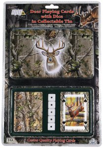 Rivers EDGE CARDS & DICE TIN WHITETAIL DEER THEME