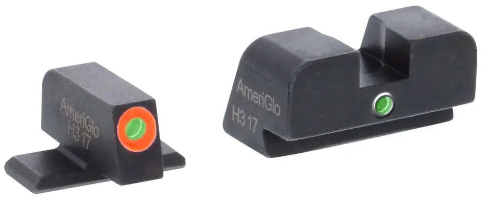 AmeriGlo SG201 i-Dot Sight Set SIG Sauer Green Tritium Orange Outline - AMER - STEEL