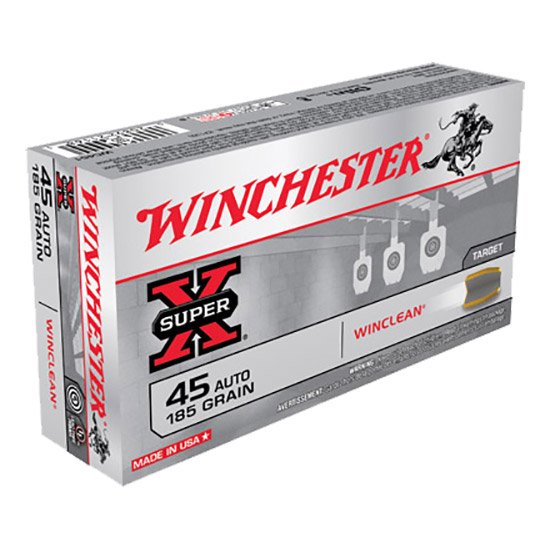 Winchester Ammo WC451 Super X Target 45 ACP 185 gr Winclean Brass Enclosed Base 50 Per Box/ 10 Cs - Winchester - 45 AUTO