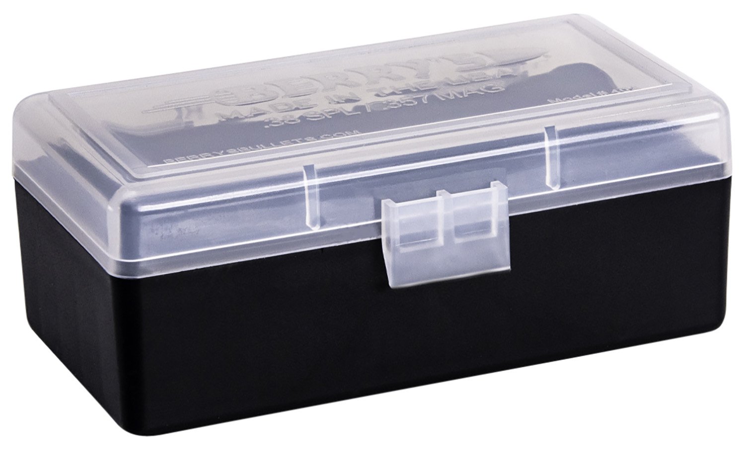Berry's 61687 Ammo Box 38 Special/357 Mag Clear/Black Polypropylene 50rd - Berry's Mfg - AMMO BOX