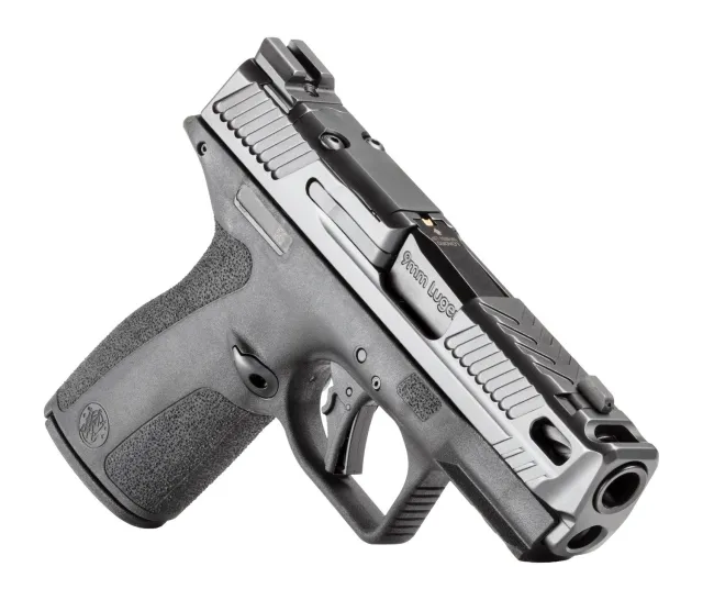 Smith & Wesson 14775 M&P9 Shield X Sub-Compact Frame 9mm Luger 10+1 3.60" Black Armornite Fluted Ported Barrel, Black Armornite Stainless Steel Optic Ready/Serrated Slide, Black Polymer Frame w/Picati - Smith & Wesson - 9mm Luger