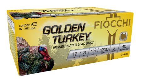 Fiocchi Golden Turkey 12 Gauge 3 in 1 3/4 oz 6 Shot Nickel Plated - Fiocchi - 12 GAUGE