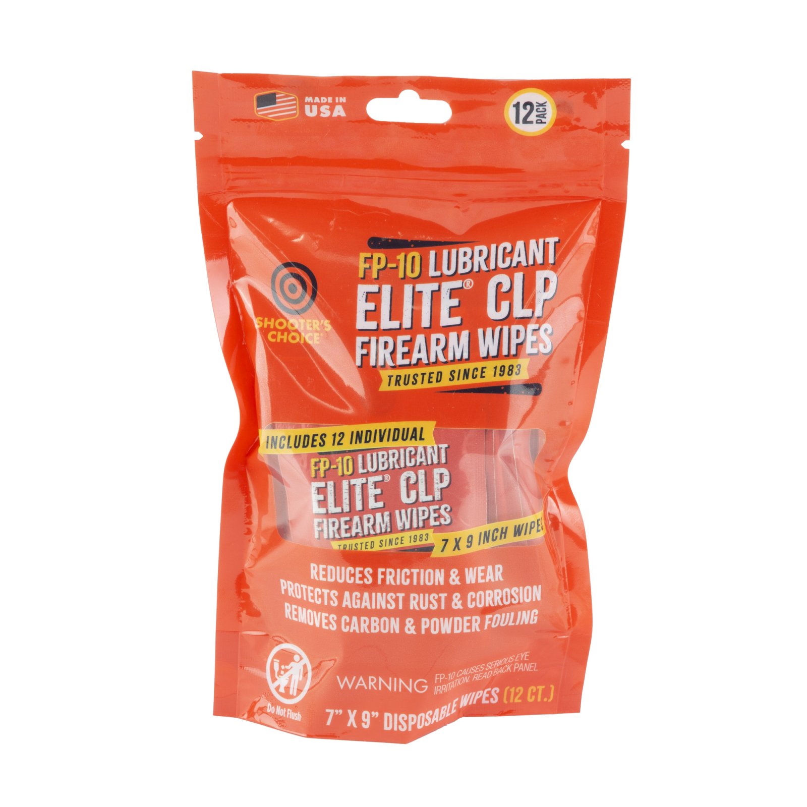Shooters Choice FP-10 Lubricant Elite CLP Wipes 12pk