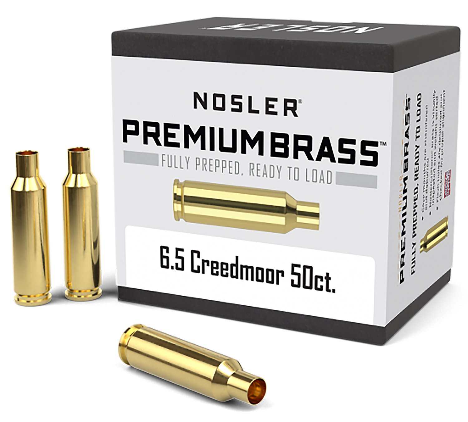 Nosler 6.5 Creedmoor Unprimed Brass Cartridge Case, 50 Count, Full Length, 44824 - Nosler - BRASS