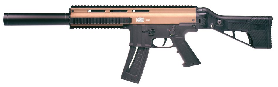 Mauser M-15 SD 22LR Bronze, 10R, 3-Position Folding Stock, Faux Suppressor