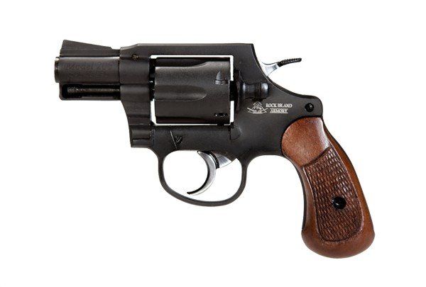 Rock Island M206 Revolver: .38 Special, 2" Barrel, 6-Round Capacity, Checkered Wood Grip, Parkerized Finish, 1:18 Twist
