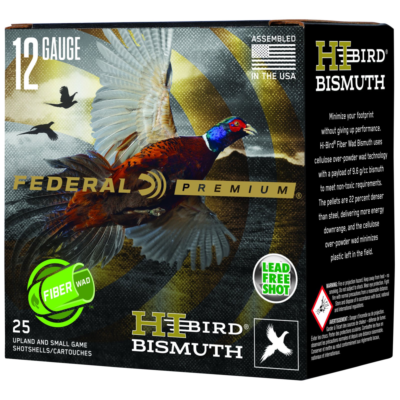 Federal HVFB12HW5 Premium Hi-Bird 12Ga 2.75" 1.25oz 5Shot 25/Box - Federal Premium Ammunition - 12 GAUGE
