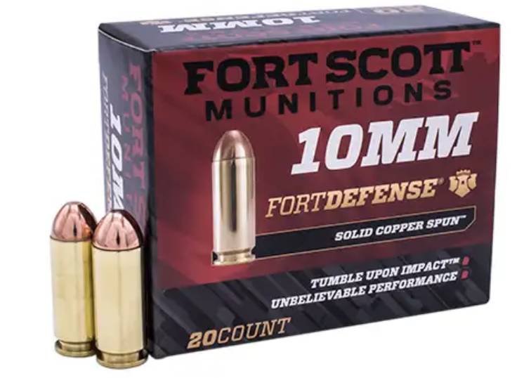 Fort Scott Munitions 10MM124SCV 10mm Auto 125gr Solid Copper Ammo 20 Rounds