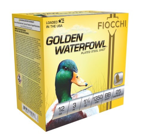 Fiocchi 123SGWBB Golden Waterfowl 12 Gauge 3" BB Shot 1350fps - Fiocchi - 12 Gauge