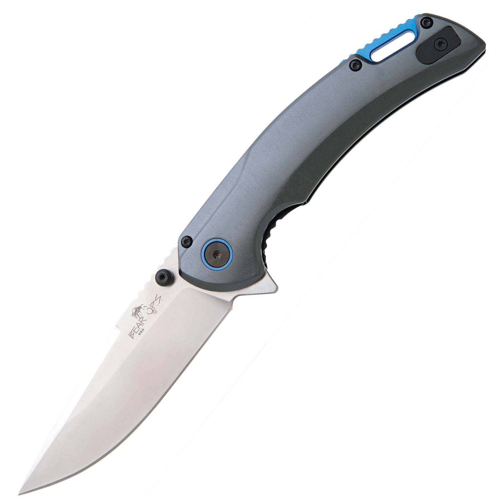 Bear & Son Loadout 3.5" Drp/Stn/Gray & Blue Loadout I Gray & Blue Aluminum  - BEAR CUTLE