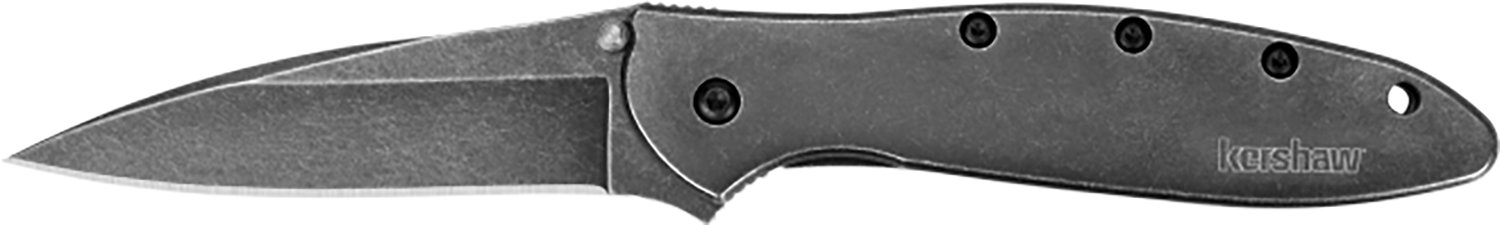 Kershaw 1660BLKW Leek Blackwash Knife - Kershaw - DROP POINT