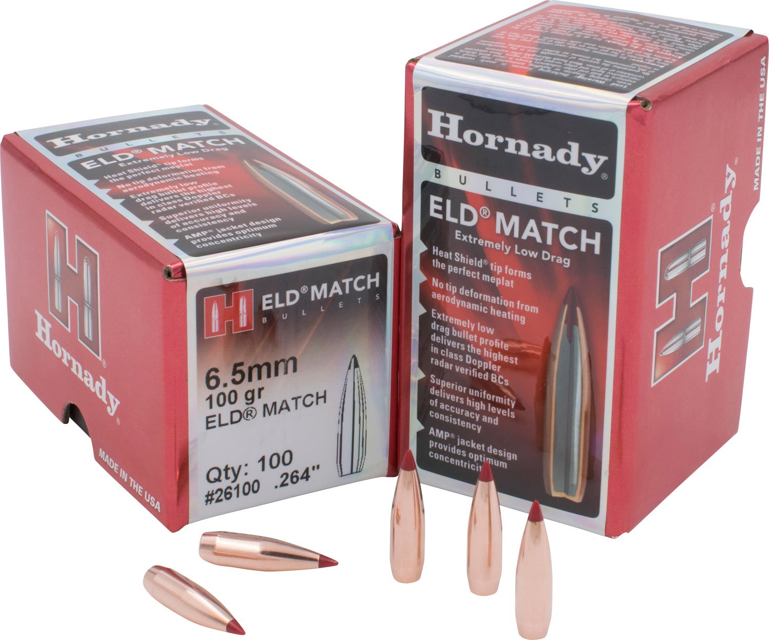 Hornady 26100 ELD Match Target 6.5mm .264 100 gr Extremely Low Drag-Match (ELD-M)