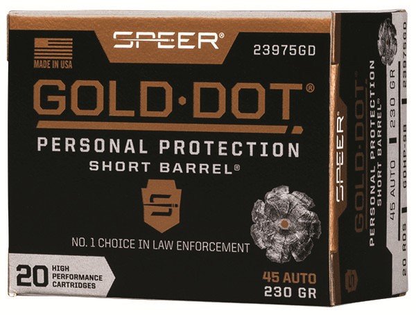 Speer Gold Dot Personal Protection Pistol Ammo 45 ACP 230 gr. HP Short B... - Speer - HOLLOW POINT