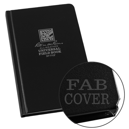 Buy Rite in the Rain Fabrikoid Hard Cover Notebook Black 4.75x7.5 In 770F online