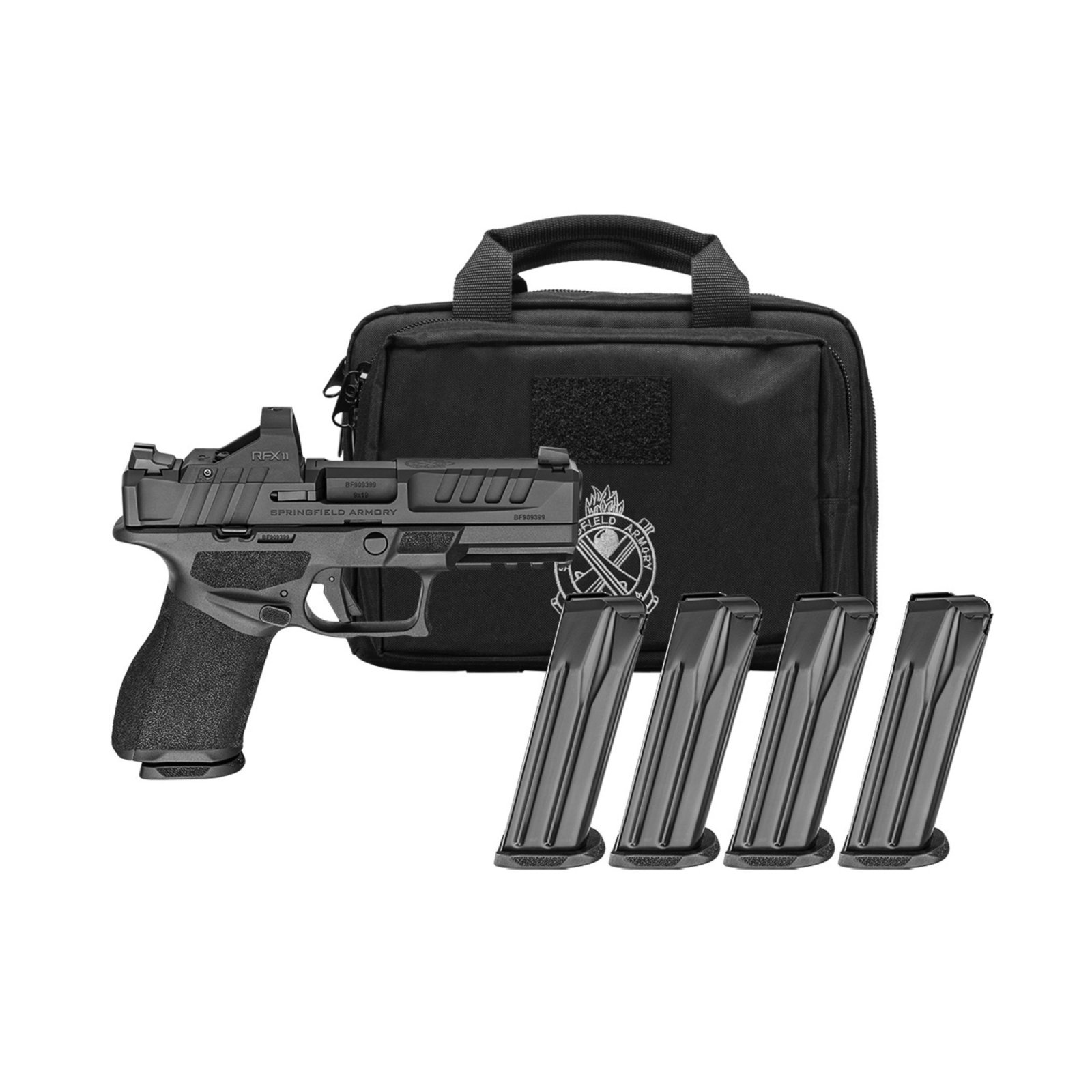 Buy Springfield Armory Gear Pac Echelon 4.0C Handgun 9mm Luger 10rd(4) Magazines 4 Barrel Night Sights Green Dot  & Bag CA Compliant online
