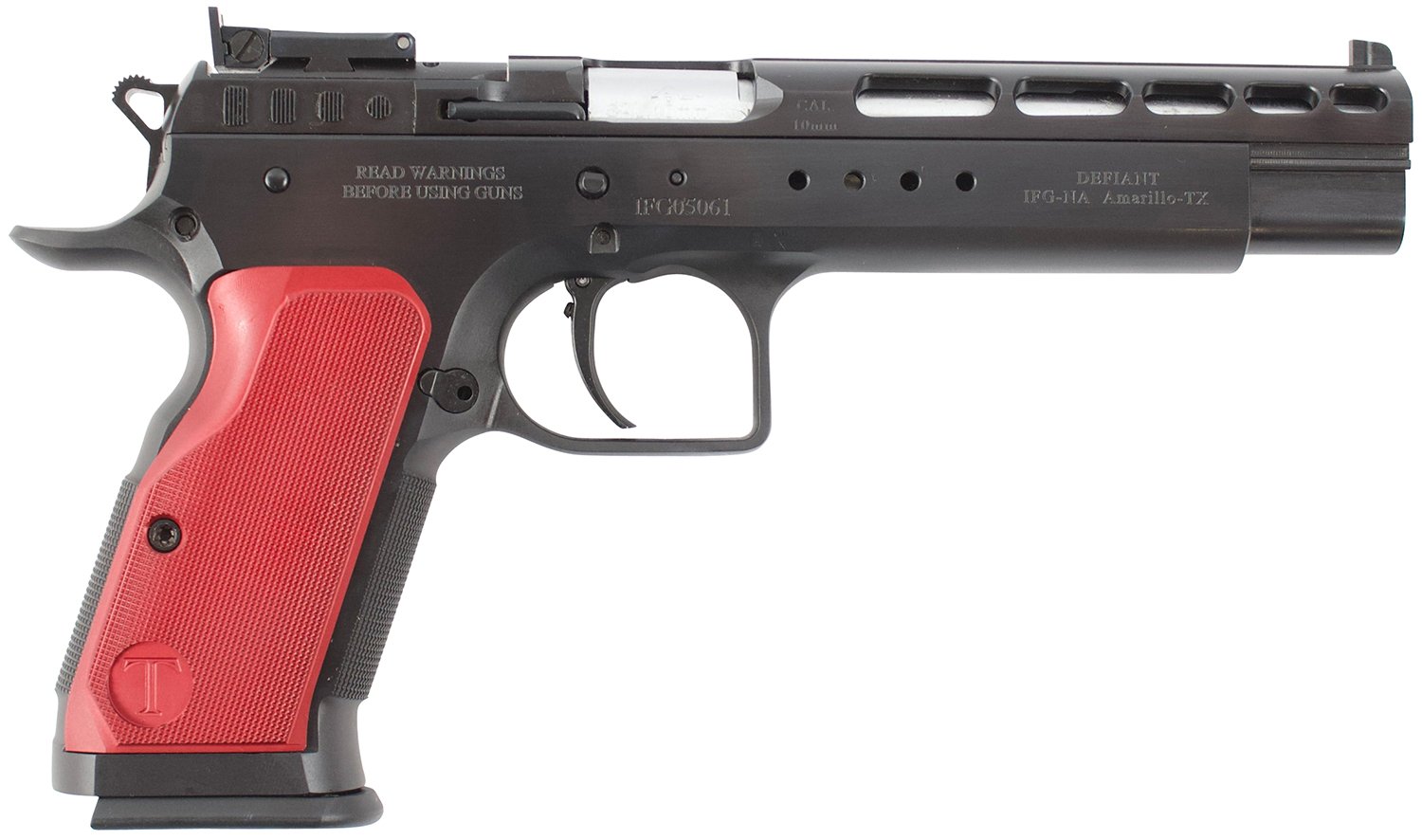 Tanfoglio TFGOLDM10OR Gold Match 10mm 14+1 6" Blued Optic Ready Slide