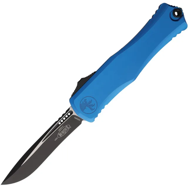 Microtech Hera II 1705-1BL 4.01 In Recurve Black Blue Aluminum Handle