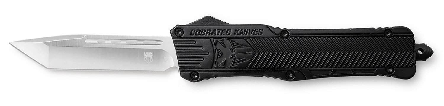 CobraTec LBCTK-1LTNS 3.9" Tanto D2 Steel OTF Knife Black Handle - CobraTec Knives - TANTO