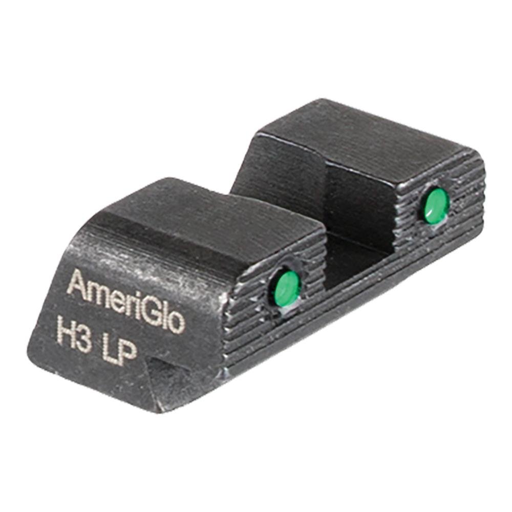 AmeriGlo Tritium 2-Dot Handgun Night Sights .240 Square Notch with Serration Hellcat OSP Green with Black - Ameriglo