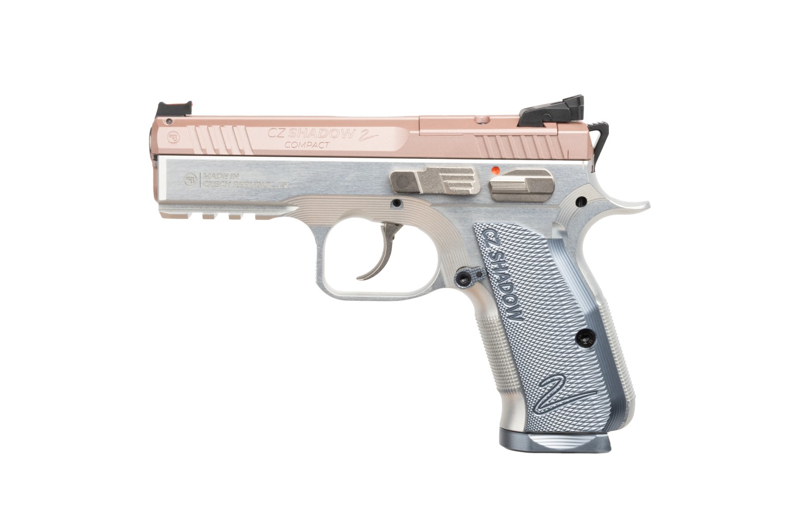 CZ Shadow 2 Compact Pistol 9mm 4 in. Rose w/Silver Grips 15 rd.