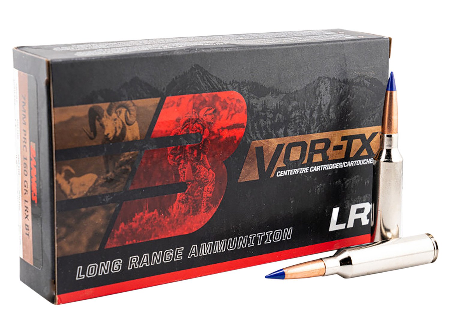 Barnes 32245 7mm PRC 160gr LRX Boat Tail Rifle Ammo 20/Box