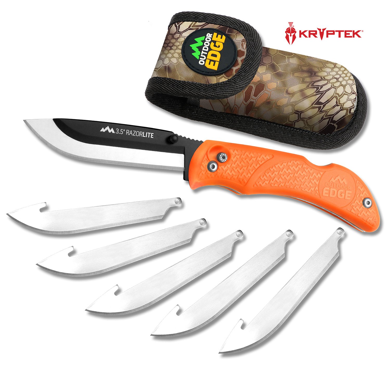 Outdoor Edge RB20C RazorLite 3.5" Folding Knife Blaze Orange Handle - Outdoor Edge - DROP POINT