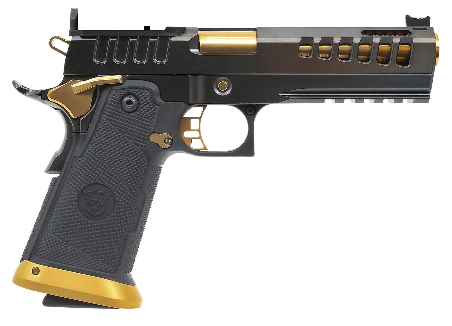 Watchtower DEMOLITIA9MM5ELITE 9mm 5" 20+1 Gold PVD Barrel Black Grip - WT - 9mm Luger