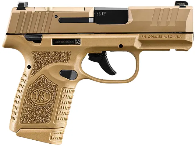 FNH 66-101423 Reflex 9mm Pistol 10+1 Tritium Sights FDE Polymer Rail - FN America - 9mm for sale at TheGunDock
