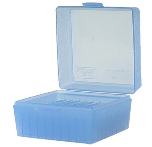 Buy MTM Case-Gard R-100 Series Small Rifle Ammo Box - 100 Round - Clear Blue online