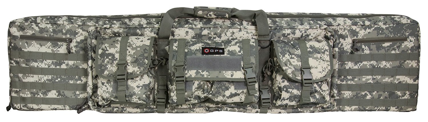 GPS DRC55ACU Double Rifle Case 55" A-TACS AU 600D Polyester MOLLE - GPS